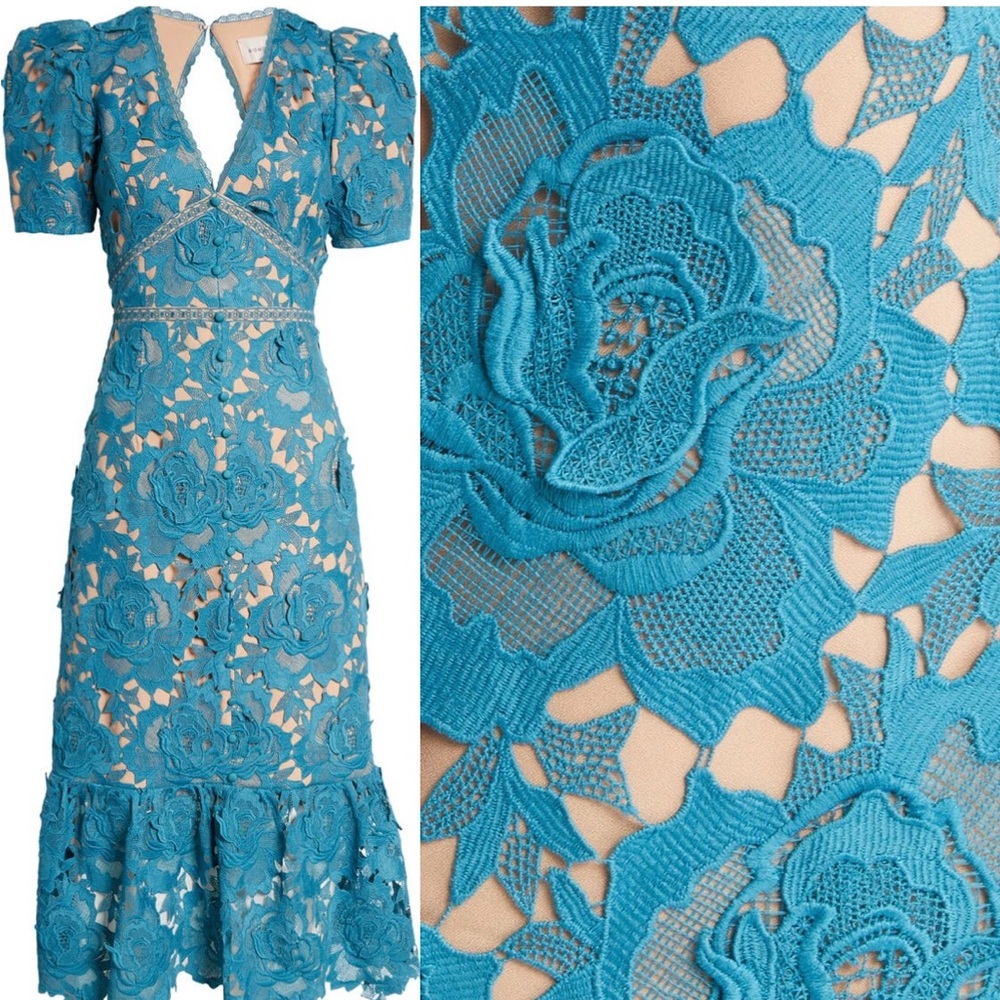 Wanda Floral Lace Puff Sleve Dress